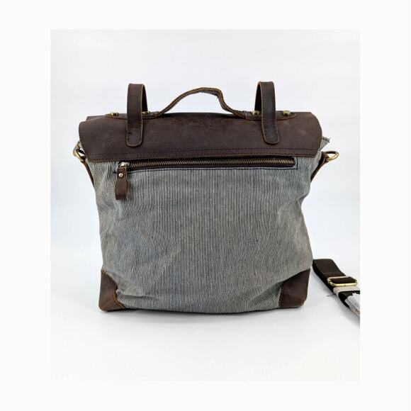 Jesslyn Blake Anthropologie Messenger Bag Canvas Leather Work Travel Boho Chic - Picture 3 of 16